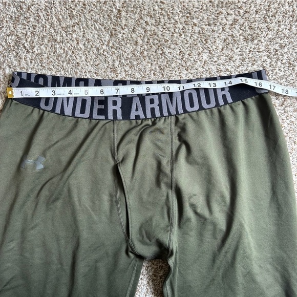 Under Armour Fitted Compression Pants Men’s Workout Activewear Green Black 2XL - Picture 4 of 5